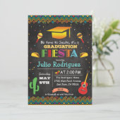 Fiesta Mexican Afstuderen Chalk Invitation Kaart (Staand voorkant)