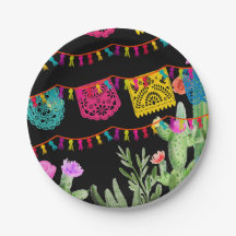 Fiesta Mexican Banners Floral Cactus Paper Bord