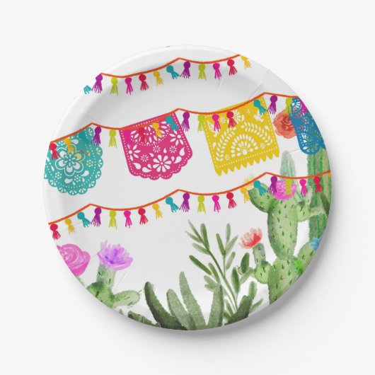Fiesta Mexican Banners Floral Cactus Paper Bord (Voorkant)