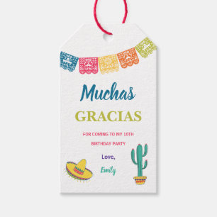 Fiesta Mexican Bedankt Muchas Gracias feest Cadeaulabel