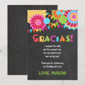 Fiesta Mexican Birthday Party - Hartelijk dank Bedankkaart (Voorkant / Achterkant)
