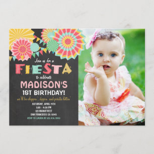 Fiesta Mexican Birthday Party Invitation roze Gold Kaart