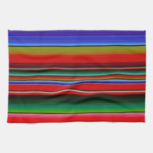 Fiesta Mexican Blanket Serape Stripes Blue Theedoek