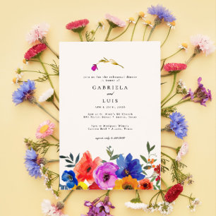 Fiesta Mexican Colorful Floral Rehearsal Dinner Kaart