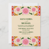 Fiesta Mexican Colorful Floral Wedding Kaart (Voorkant)
