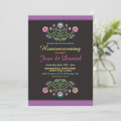 Fiesta Mexican Floral Invite Kaart (Staand voorkant)