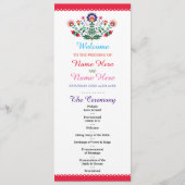 Fiesta Mexican Floral Wedding Programme Programma (Voorkant)