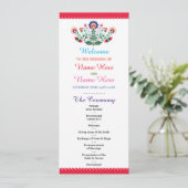 Fiesta Mexican Floral Wedding Programme Programma (Staand voorkant)