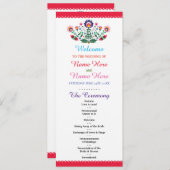 Fiesta Mexican Floral Wedding Programme Programma (Voorkant / Achterkant)