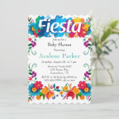 Fiesta Mexican Flowers Baby shower Kaart (Staand voorkant)