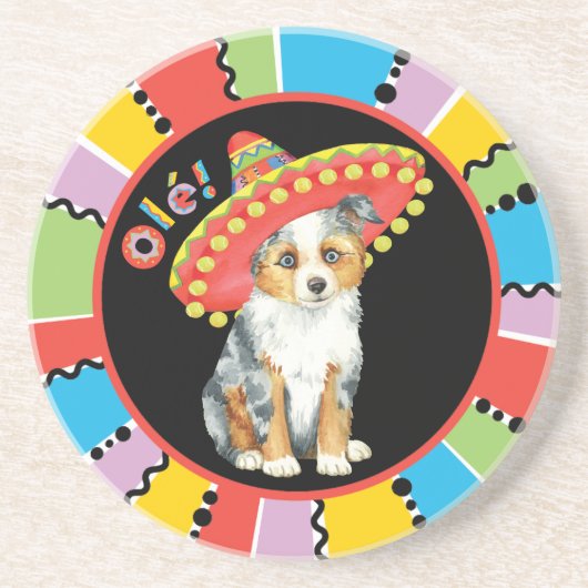 Fiesta Miniature American Shepherd Zandsteen Onderzetter (Voorkant)
