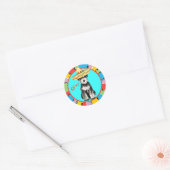 Fiesta Miniature Schnauzer Ronde Sticker (Envelop)