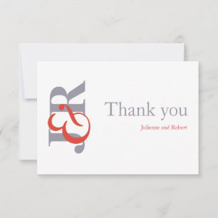 Fiesta   Monogramme moderne Mariage Merci 