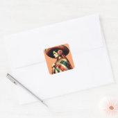 Fiesta Mujer Mariachi Mexicana Vierkante Sticker (Envelop)
