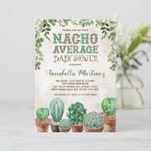 Fiesta Nacho Gemiddelde Baby shower Cactus Invite Kaart (Staand voorkant)