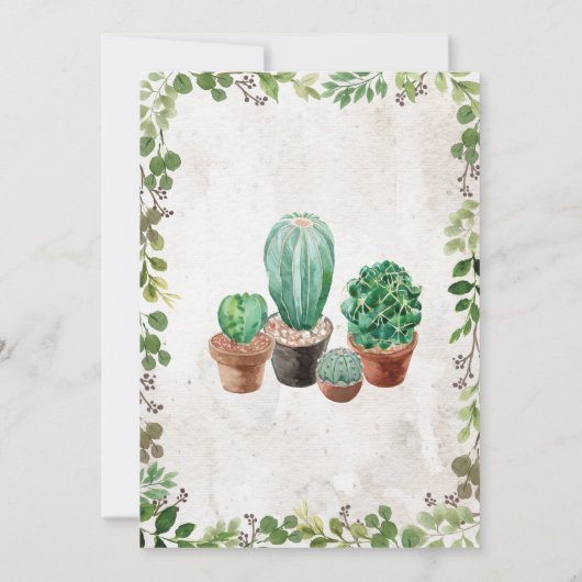 Fiesta Nacho Gemiddelde Baby shower Cactus Invite Kaart (Achterkant)