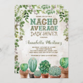 Fiesta Nacho Gemiddelde Baby shower Cactus Invite Kaart (Voorkant / Achterkant)