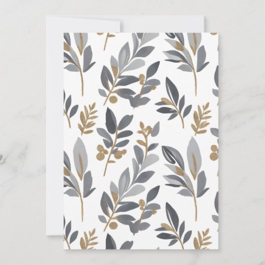 Fiesta Navidad Soft Pastel Wreath and Leaves Kaart (Achterkant)