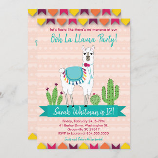 Fiesta, Ooh La Llama Invitation Anniversaire