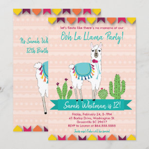 Fiesta, Ooh La Llama Verjaardag Uitnodiging