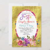 Fiesta Paar Douche Uitnodiging Bloemen (Voorkant)