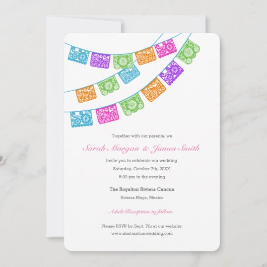 Fiesta Papel Picado Faire-part de mariage (Devant)