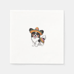 Fiesta Papillon Hond met Sombrero en Sarape Servet