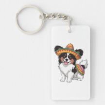 Fiesta Papillon Hond met Sombrero en Sarape