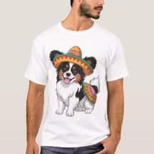Fiesta Papillon Hond met Sombrero en Sarape