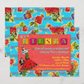 Fiesta Party Invitation - Mexicaanse danser Kaart (Voorkant / Achterkant)