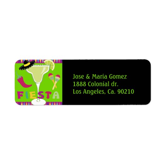 Fiesta Party Tijd Etiket (Voorkant)