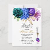 Fiesta Peacock Peony Brunch & Bubble Invites Kaart (Voorkant)