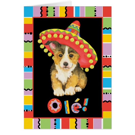 Fiesta Pembroke Welsh Corgi Card (Voorkant)