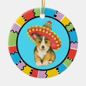 Fiesta Pembroke Welsh Corgi Ceramic Ornament (Voorkant)