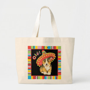 Fiesta Pembroke Welsh Corgi Large Canvas tas