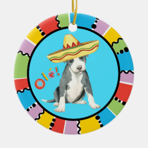 Fiesta Pit Bull Terrier Keramisch Ornament