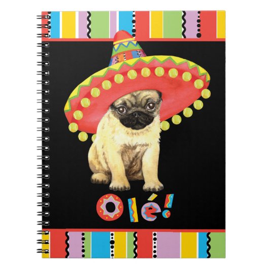 Fiesta Pug Notitieboek (Voorkant)