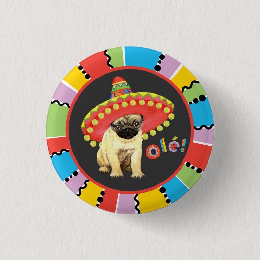 Fiesta Pug Ronde Button 3,2 Cm (Voorkant)