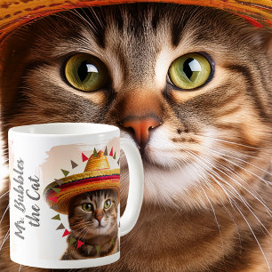 Fiesta rand rond uw Funny Cat foto op Koffiemok