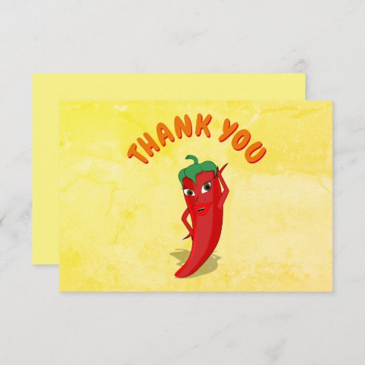 Fiesta Rode Hete Pepper Diva Aangepaste Tekst Bedankkaart (Voorkant / Achterkant)