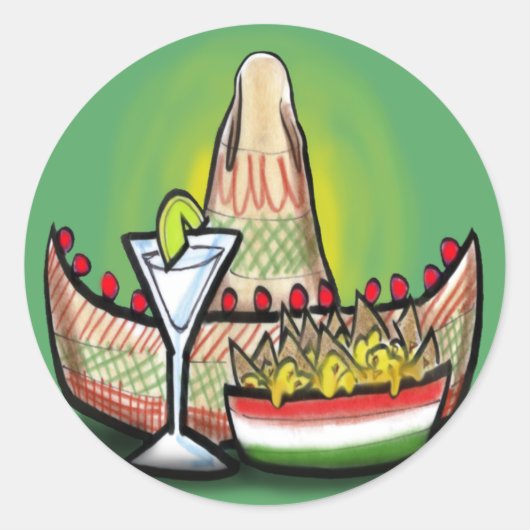 Fiesta Ronde Sticker (Voorkant)