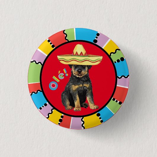 Fiesta Rottweiler Ronde Button 3,2 Cm (Voorkant)