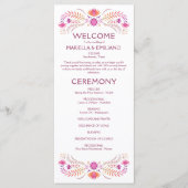 Fiesta Roze Trouwprogramma Menu (Voorkant)