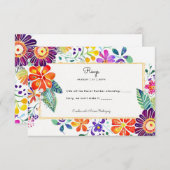 FIESTA RSVP avec code QR Folkart Fleurs (Devant / Derrière)