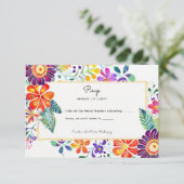 FIESTA RSVP avec code QR Folkart Flowers (Debout devant)