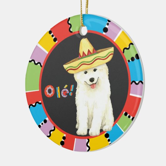 Fiesta Samoyed Ceramic Ornament (Links)