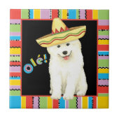 Fiesta Samoyed Ceramic Tile Tegeltje (Voorkant)