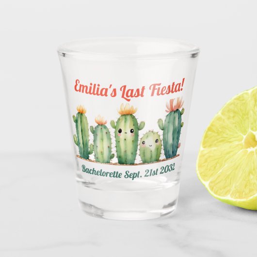 Fiesta Shot Verre Cactus Cute Bachelorette personn (Devant)