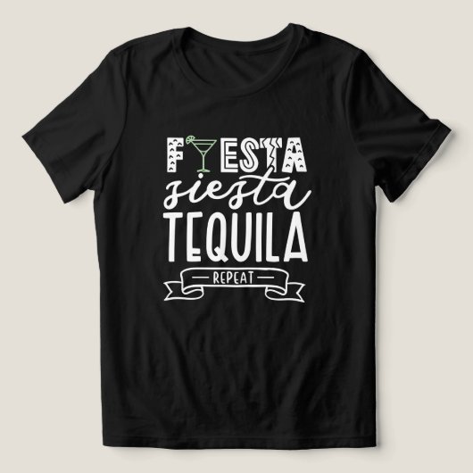 Fiesta Siesta Tequila Repeat Bachelorette Group Tri-Blend Shirt (Design voorkant)