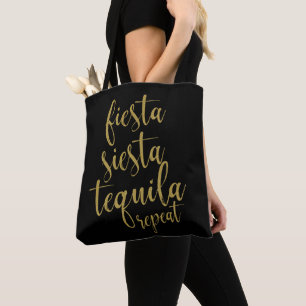 Fiesta Siesta Tequila Repeat Glitter Bachelorette Draagtas